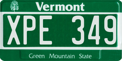VT license plate XPE349