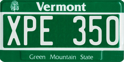 VT license plate XPE350