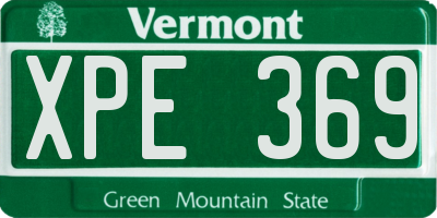 VT license plate XPE369