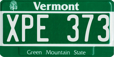 VT license plate XPE373