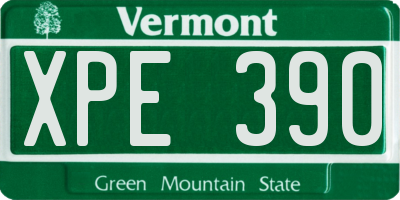 VT license plate XPE390