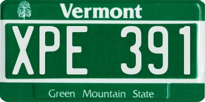 VT license plate XPE391