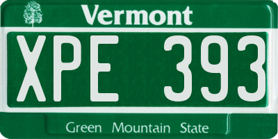 VT license plate XPE393