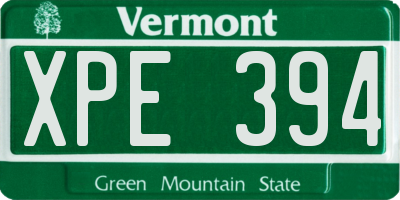 VT license plate XPE394