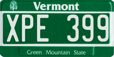 VT license plate XPE399