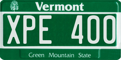 VT license plate XPE400