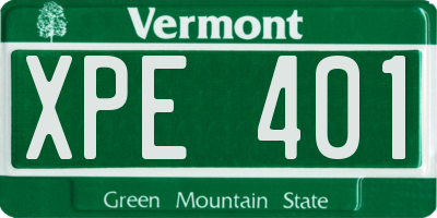 VT license plate XPE401