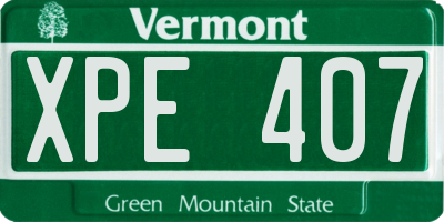 VT license plate XPE407