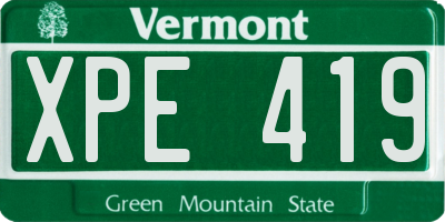 VT license plate XPE419