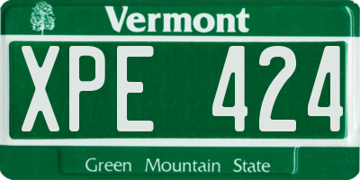 VT license plate XPE424