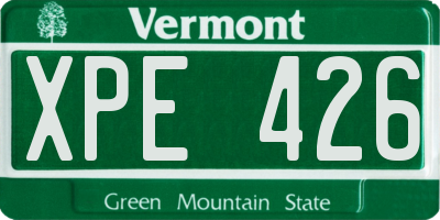 VT license plate XPE426