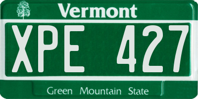 VT license plate XPE427