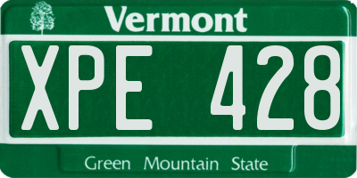 VT license plate XPE428