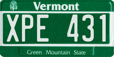 VT license plate XPE431