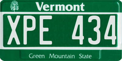 VT license plate XPE434