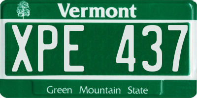 VT license plate XPE437