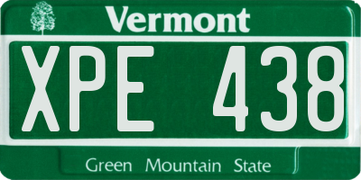 VT license plate XPE438