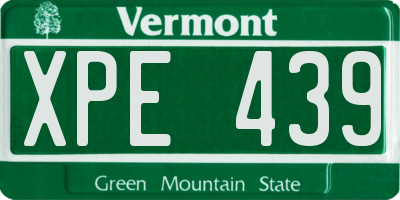 VT license plate XPE439