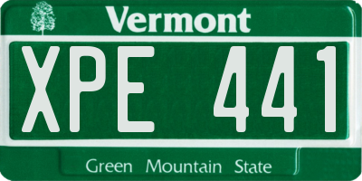 VT license plate XPE441