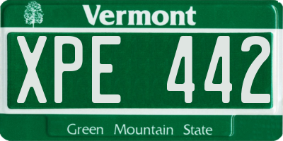 VT license plate XPE442