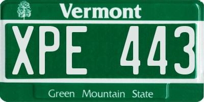 VT license plate XPE443