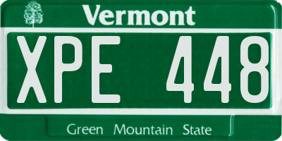 VT license plate XPE448