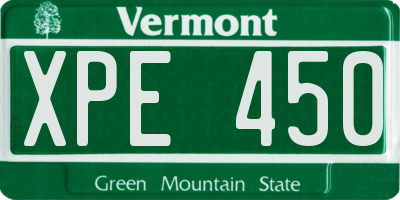 VT license plate XPE450