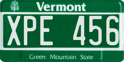 VT license plate XPE456