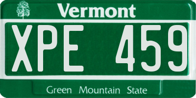 VT license plate XPE459