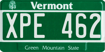 VT license plate XPE462