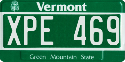 VT license plate XPE469