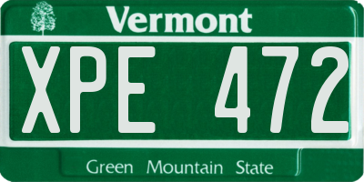 VT license plate XPE472