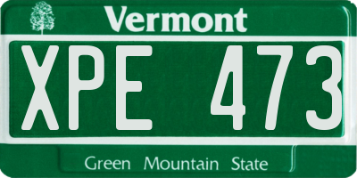 VT license plate XPE473