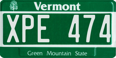 VT license plate XPE474