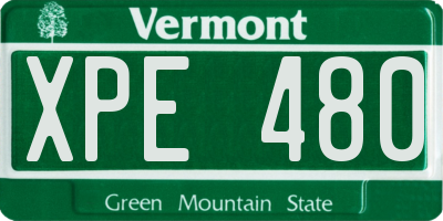 VT license plate XPE480