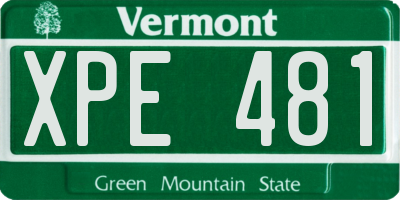 VT license plate XPE481