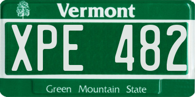 VT license plate XPE482
