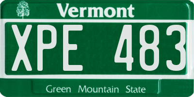 VT license plate XPE483