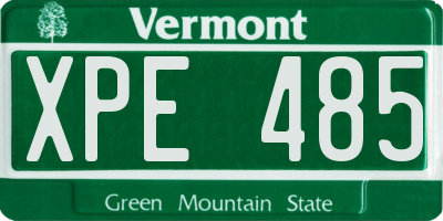 VT license plate XPE485
