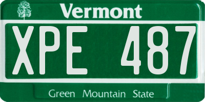 VT license plate XPE487