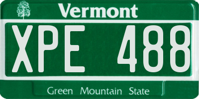 VT license plate XPE488