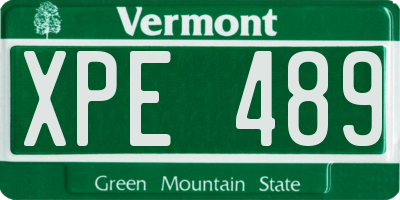 VT license plate XPE489