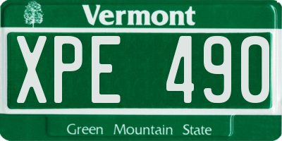 VT license plate XPE490