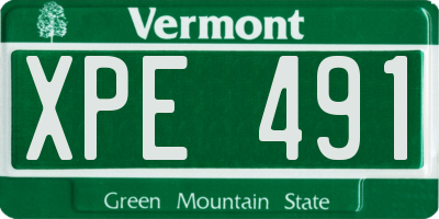VT license plate XPE491