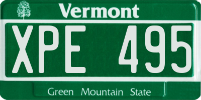 VT license plate XPE495
