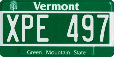 VT license plate XPE497