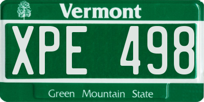 VT license plate XPE498