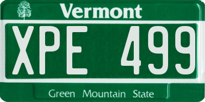 VT license plate XPE499