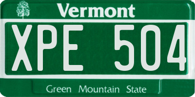 VT license plate XPE504