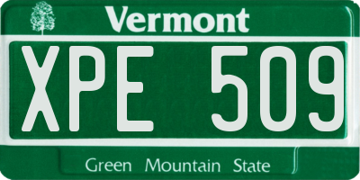 VT license plate XPE509